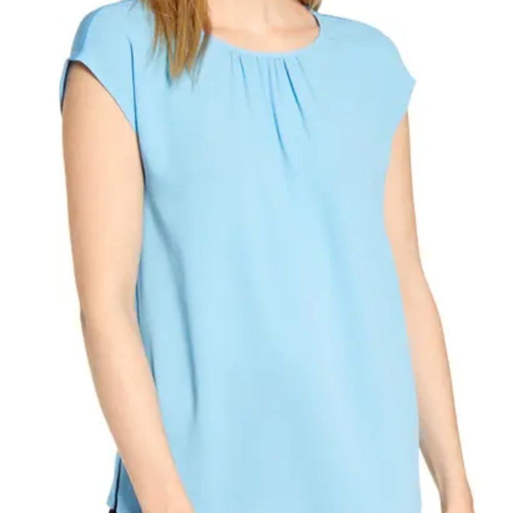 Vince Camuto Gathered Neck Knit Back Top size Petite XS